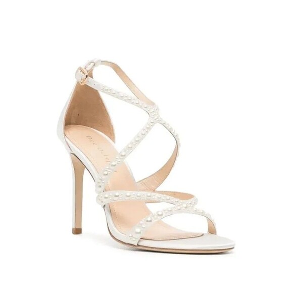 Dee Ocleppo Fiji Strappy Stiletto Sandals White- NIB SZ 9.5 & 10 - Picture 1 of 6